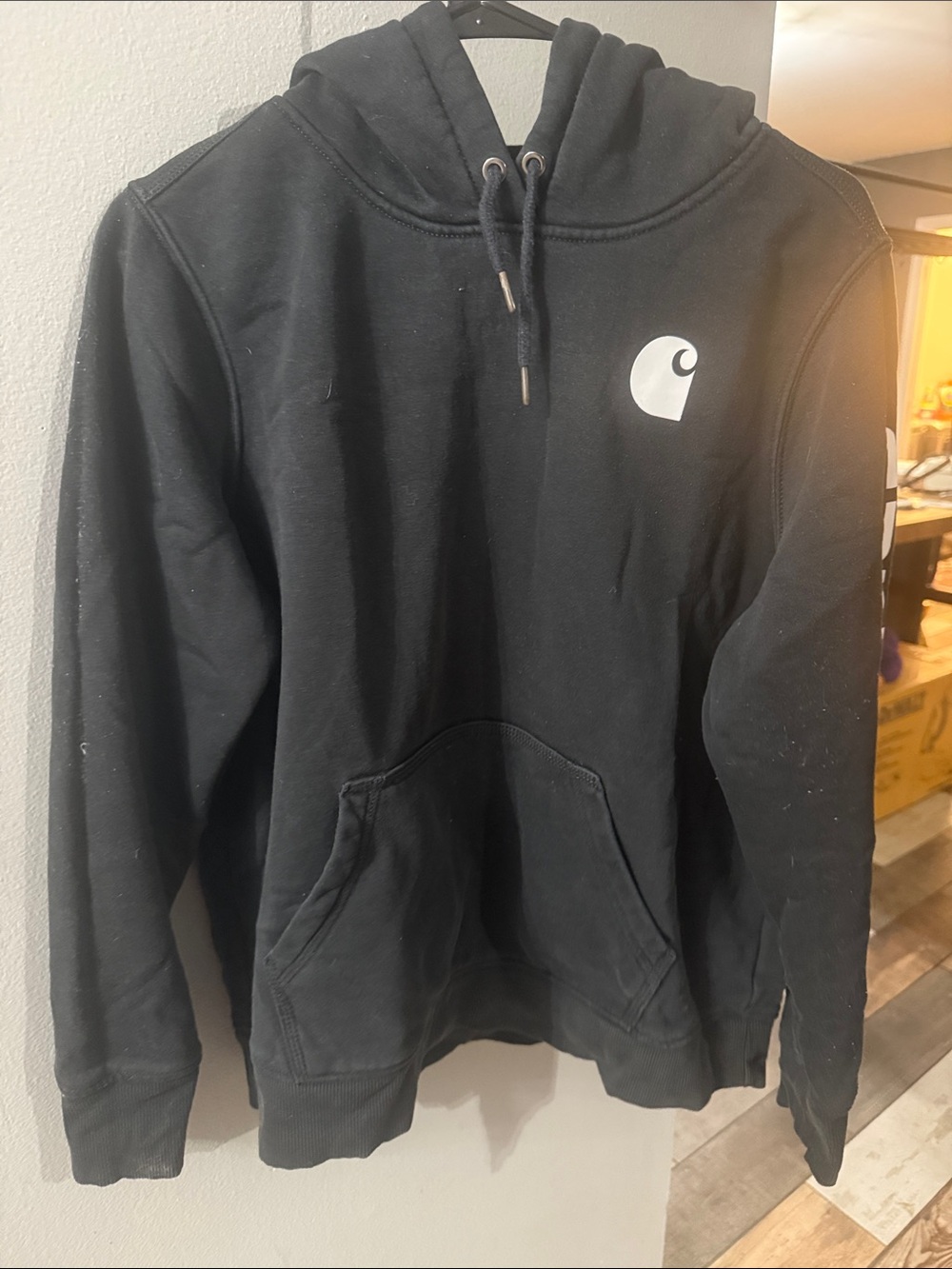 Carhartt Black Hoodie with White Chest Logo